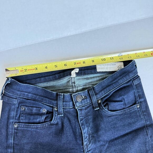 Rag & Bone Jeans Womens 26 Blue Olive Harrow Skinny Stretch Made USA Denim Pants - Picture 5 of 13